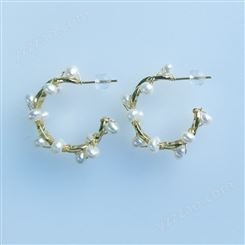 E35爆款珍珠耳环厂家 欧美风珍珠耳环批发 手工饰品跨境耳坠厂家