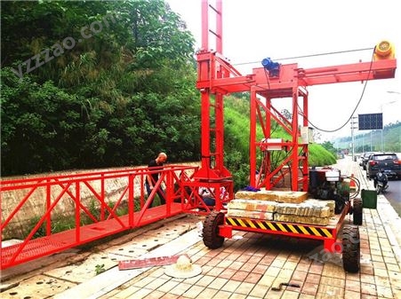 高架桥排水管安装吊篮设备 可行走可升降 博奥380V电动款