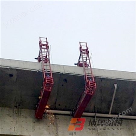 桥梁侧边PVC排水管安装设备 选装50米吊篮 可升降行走 转场方便