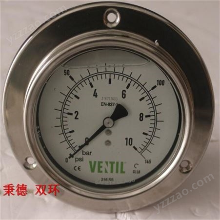 Ventil压力表 PBX100LJ KL 1 0-10Bar规格