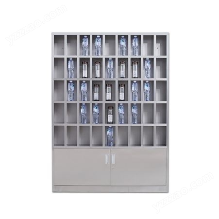 不锈钢水杯柜 休息室多格收纳柜 钢制带锁储物柜碗柜