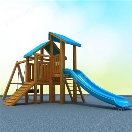进口木制儿童滑梯秋千组合大型户外木制滑滑梯定做木制滑梯攀爬
