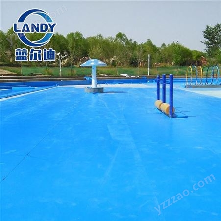 泳池防水布做法 用泳池地胶膜 胶膜泳池不变色 蓝尔迪