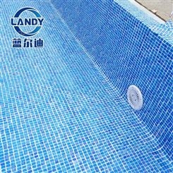 福州游泳池胶膜 胶膜泳池侧壁回水口安装指导 防水胶膜的施工 蓝尔迪