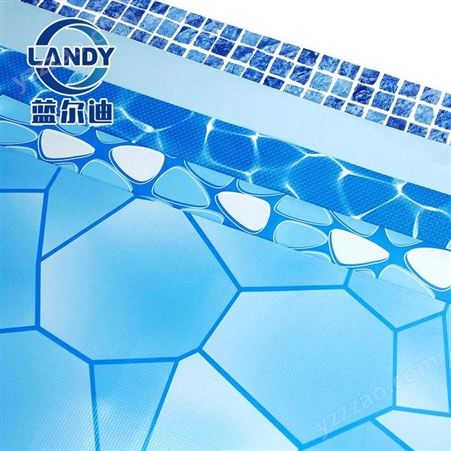 游泳池卷材防水贴砖做法 用充气游泳池胶膜 不易变色 不打滑 不发黄 蓝尔迪