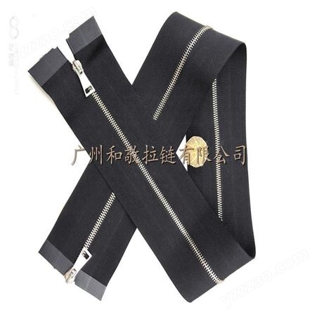 广州和敬拉链2021新款加宽横纹布带5号金属拉链 国卡色都可定制 女装时尚精选