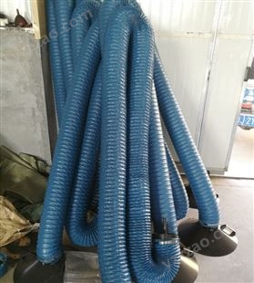 钢丝螺旋风管 尼龙布伸缩蓝色吸气臂软管 除尘器通风管