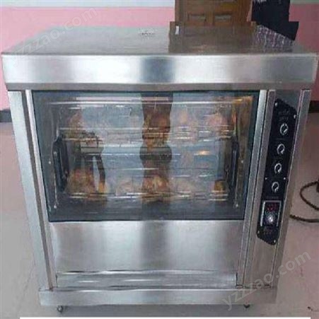 供应鑫恒佳台式电烤鸡架炉 自动旋转4篮烤鸡架设备