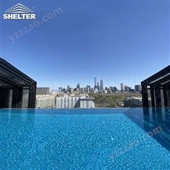 赛尔特移动泳池盖 进口pc板/中空玻璃 铝合金支架 酒店露天泳池