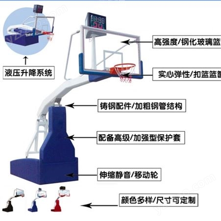 电动液压比赛篮球架价格 平箱篮球架专业生产批发 地埋圆管篮球架厂家