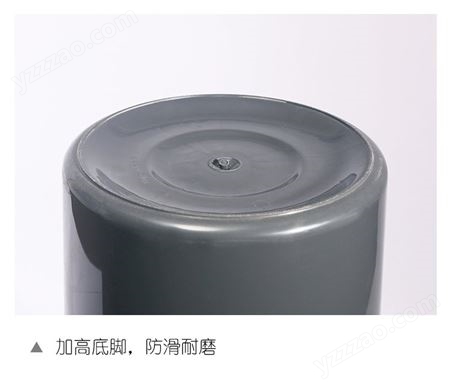 灰色弹盖圆形垃圾桶 户外塑料桶 大号小号尺寸可选