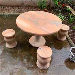 厂家供应石桌石凳 石桌凳子庭院户外 圆形桌面青石桌
