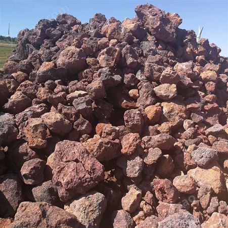 红色火山岩 多空蜂窝石 造景用大块火山岩实力厂家权达矿产