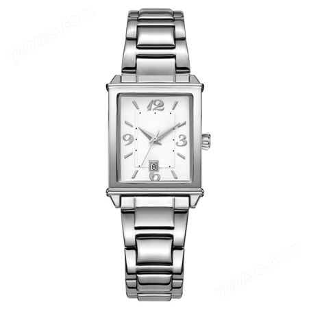 稳达时-1079轻复古时尚方形手表进口机芯日历钢带石英表
