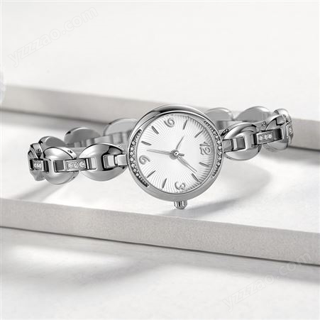 稳达时-596韩版精致时尚镶钻女士手表ins风钢带石英手表批发