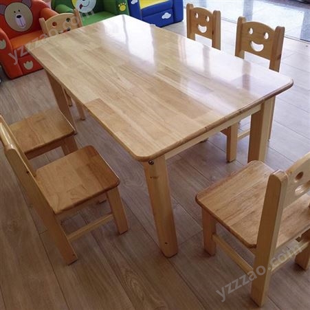 幼儿园实木桌椅 家具桌椅 书桌 木质儿童长方桌