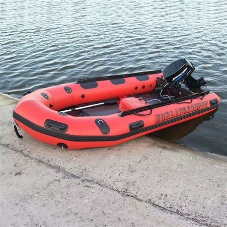 现货销售 红色救援橡皮艇船舶防汛救援冲锋舟充气船皮划艇批发