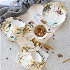 景德镇陶瓷咖啡杯 家用欧式咖啡杯碟套装下午茶花茶茶杯带勺