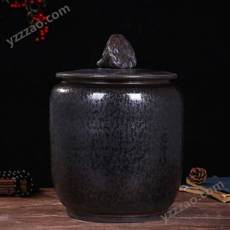 景德镇陶瓷米缸茶饼罐 20斤30斤50斤水缸油缸 防潮防虫纯手工储物罐