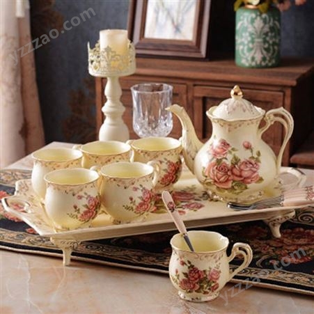英式水杯茶壶套装 下午茶茶具咖啡具 陶瓷杯子家用咖啡杯碟