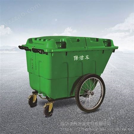 400L环卫塑料垃圾保洁推车环卫清运垃圾挂车加厚手推大容量垃圾桶