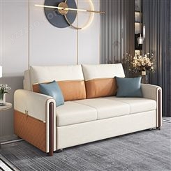 轻奢科技布沙发床客厅多功能两用折叠双人小户型年新款抽拉式