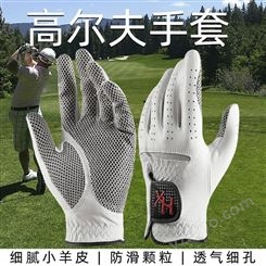 高尔夫手套男女颗粒防滑舒适柔软透气小羊皮单只触屏时尚真皮手套