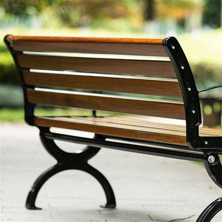 昆明公园靠背椅厂 小区公园椅 旭涞户外条凳 木条粗 支架厚
