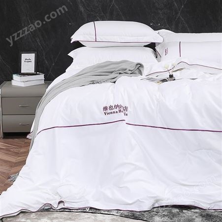 棉田里 五星级酒店布草四件套 纯棉白色被单被套床上用品一等品 工厂直销