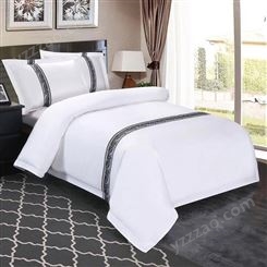 民宿酒店床上用品三件套 保护垫被芯枕芯四件套耐用耐洗 酒店直供可定制logo