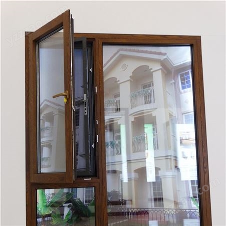 天津铝包木金刚网一体窗，别墅铝包木门窗