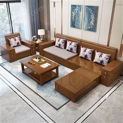 新中式实木沙发组合中式东南亚木质沙发
