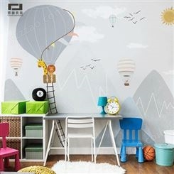 儿童房壁纸 南京儿童卡通墙纸生产 雅赫软装 可定制规格样式